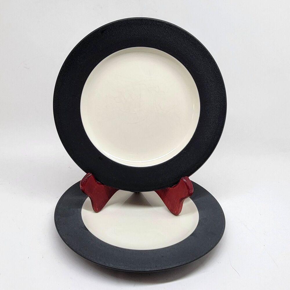 Noritake Colorwave Graphite Rim 11" Dinner Plates Set of 2